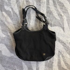 The Sak Women's Black Woven Crochet Knit Shoulder Bag Purse